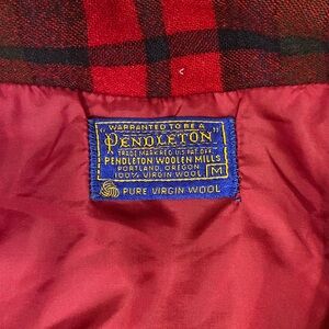 Pendleton Red and Black Plaid Wool Jacket